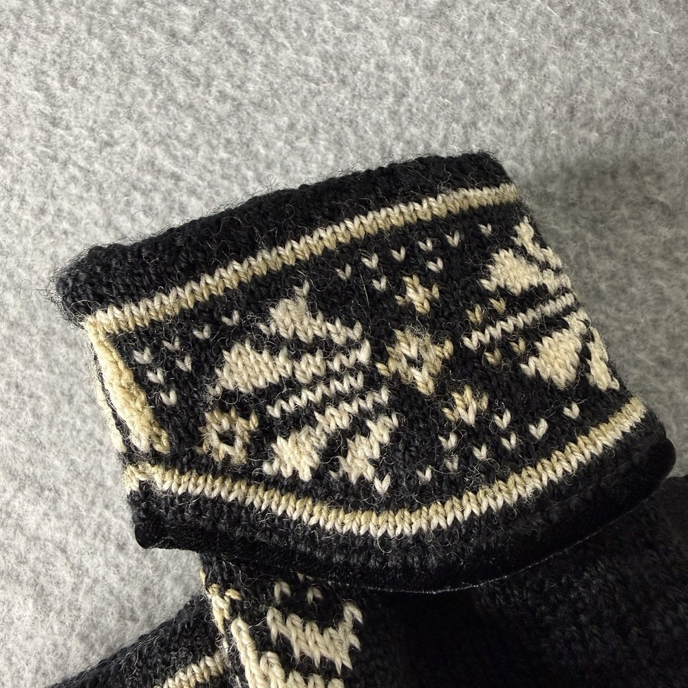 Dale Of Norway Black White Norwegian Merino Wool Cardigan Sweater Womens Medium - Picture 12 of 14